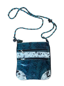 Small Crossbody Leather and Animal Print Bag