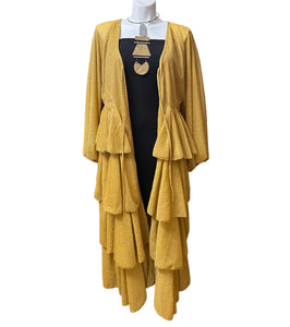 Sparkly Ruffle Tiered Duster Gold