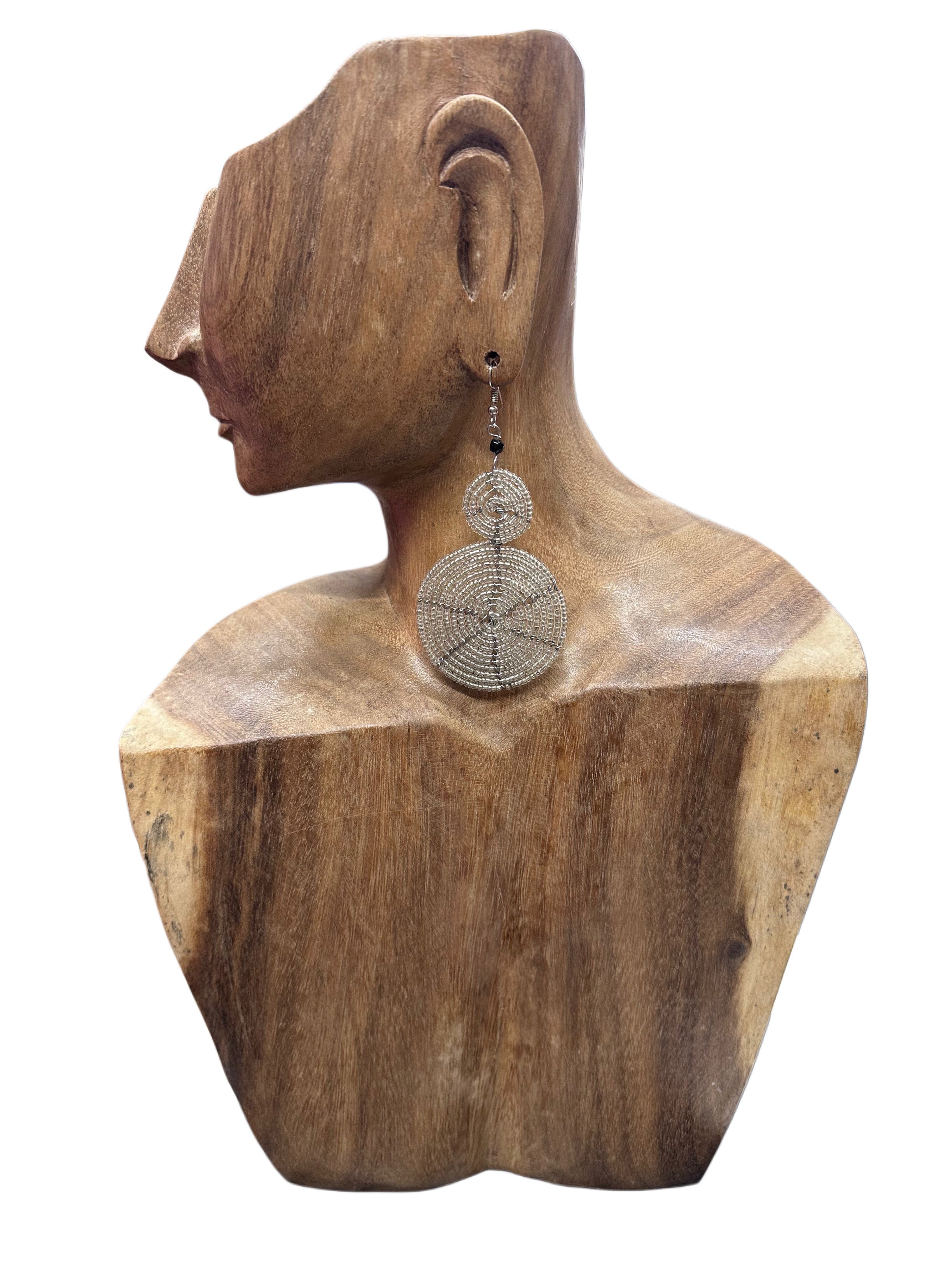 Silver Dangling Beaded Earring