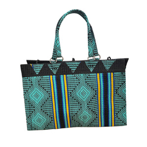Black & Teal Recycled Tote Bag
