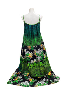 Batik Maxi Dress Green Black Multi