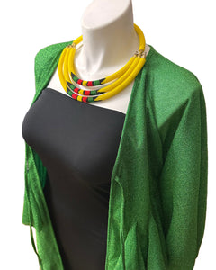 Sparkly Ruffle Tiered Duster Green