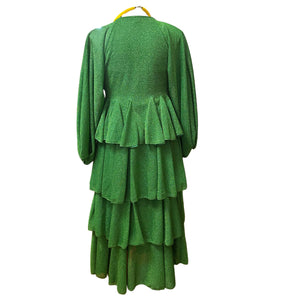 Sparkly Ruffle Tiered Duster Green
