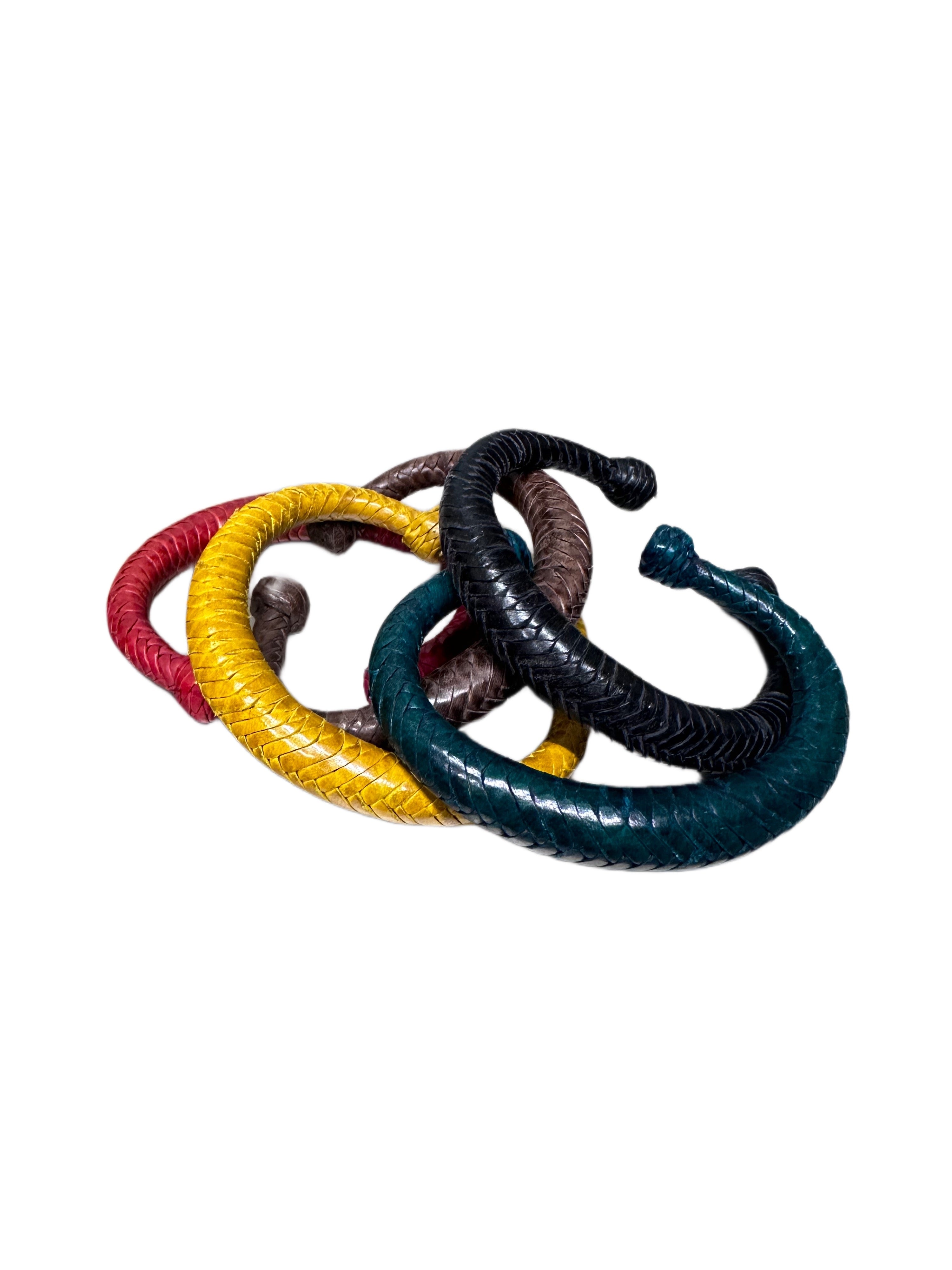 Handmade Woven Colored Leather Bracelets