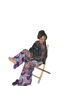 Cage Palazzo Purple Print