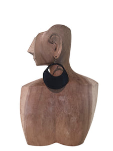 Round Braided Cutout Leather Earrings