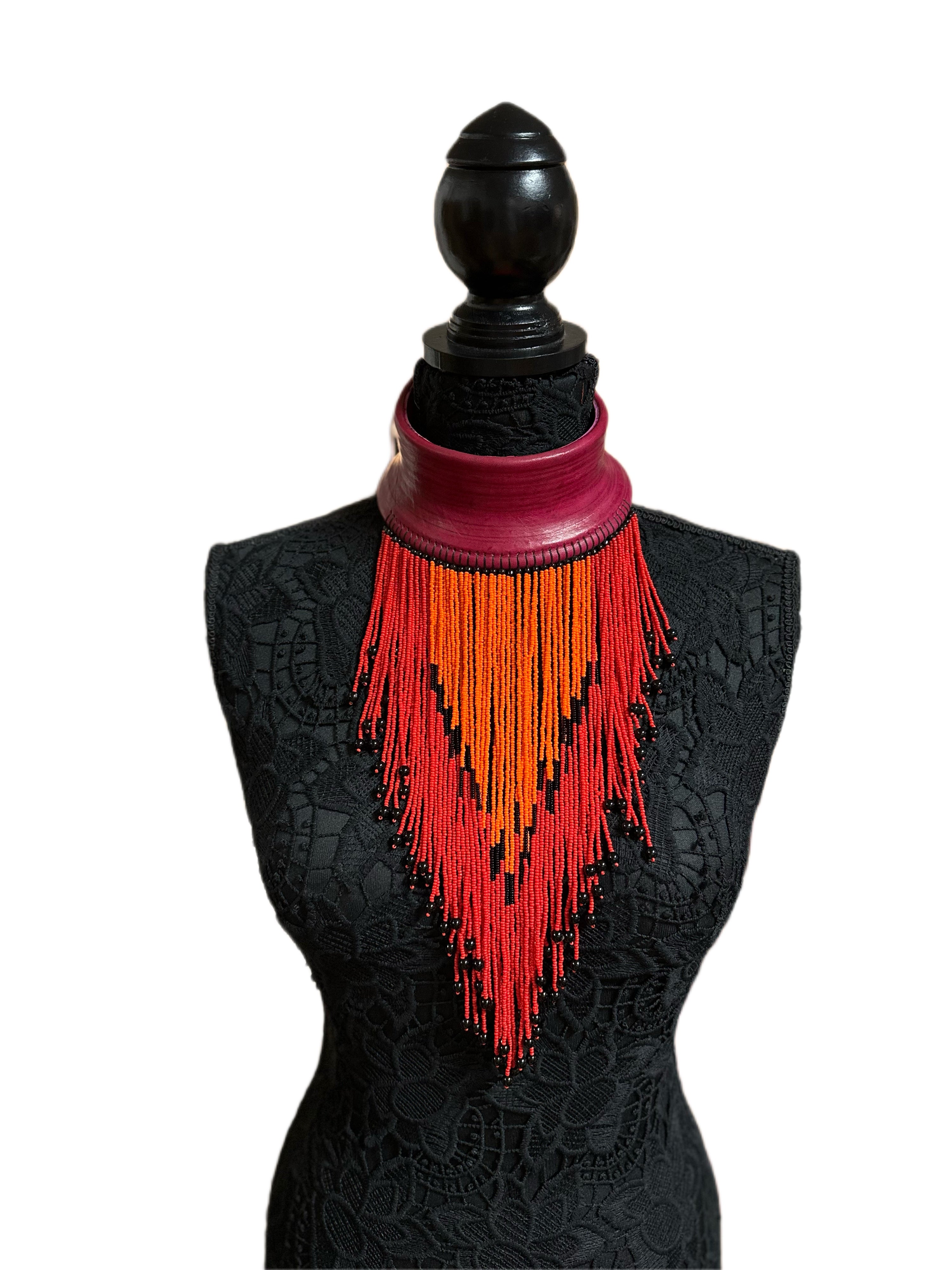Collar Neckpiece with fringe beading