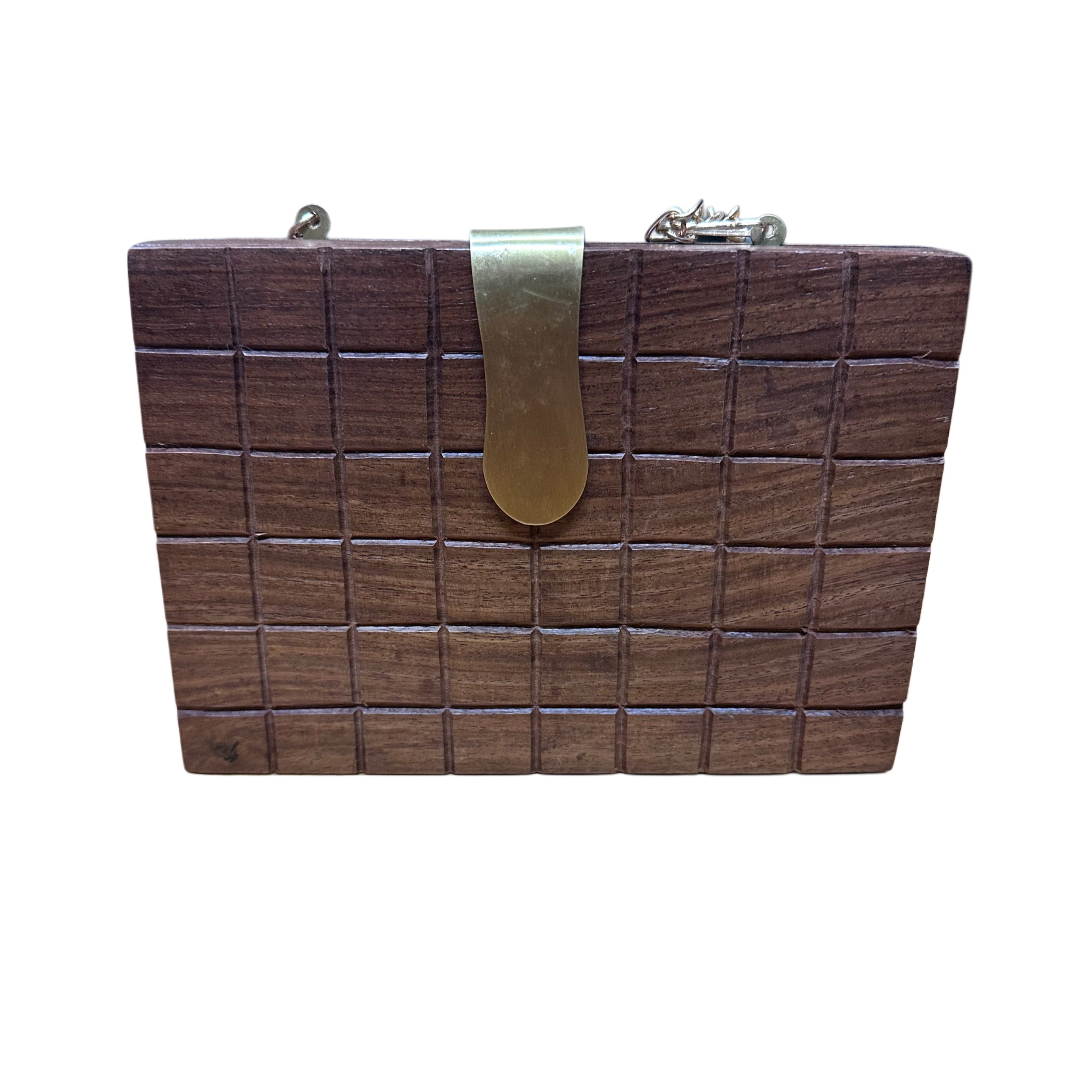 Handmade Ebony Wood Carved Box Purse