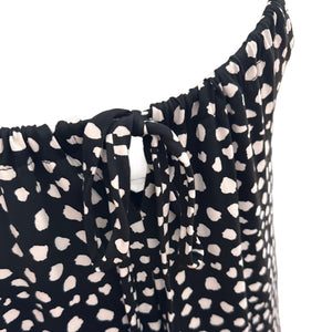 Adjustable Strap Maxi Dress Black & White Print