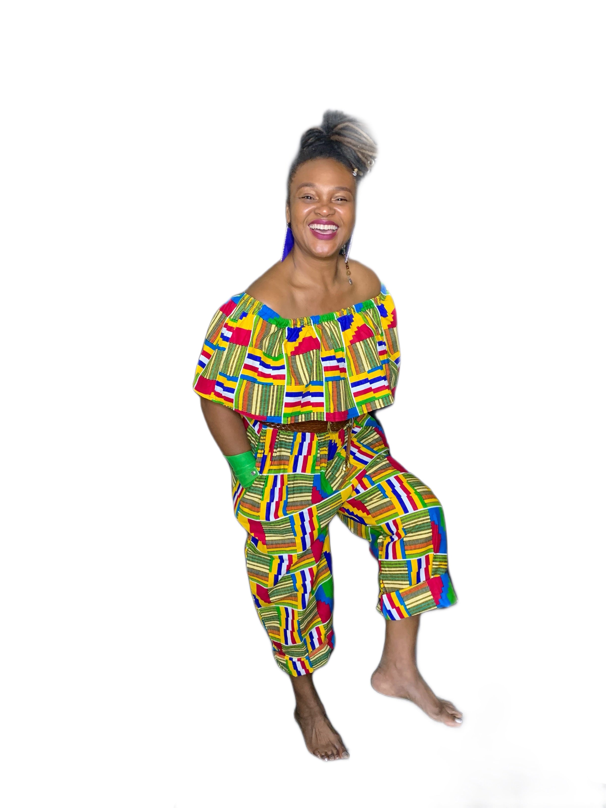 Ankara Print Ruffle Top Jumpsuit