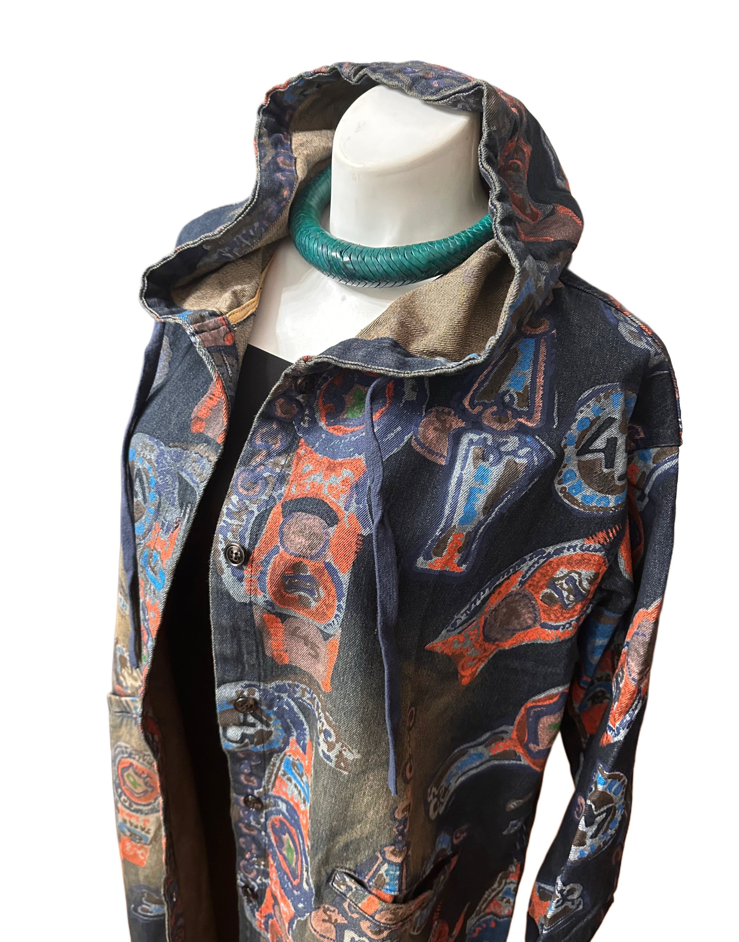 Printed Denim Jacket Dress
