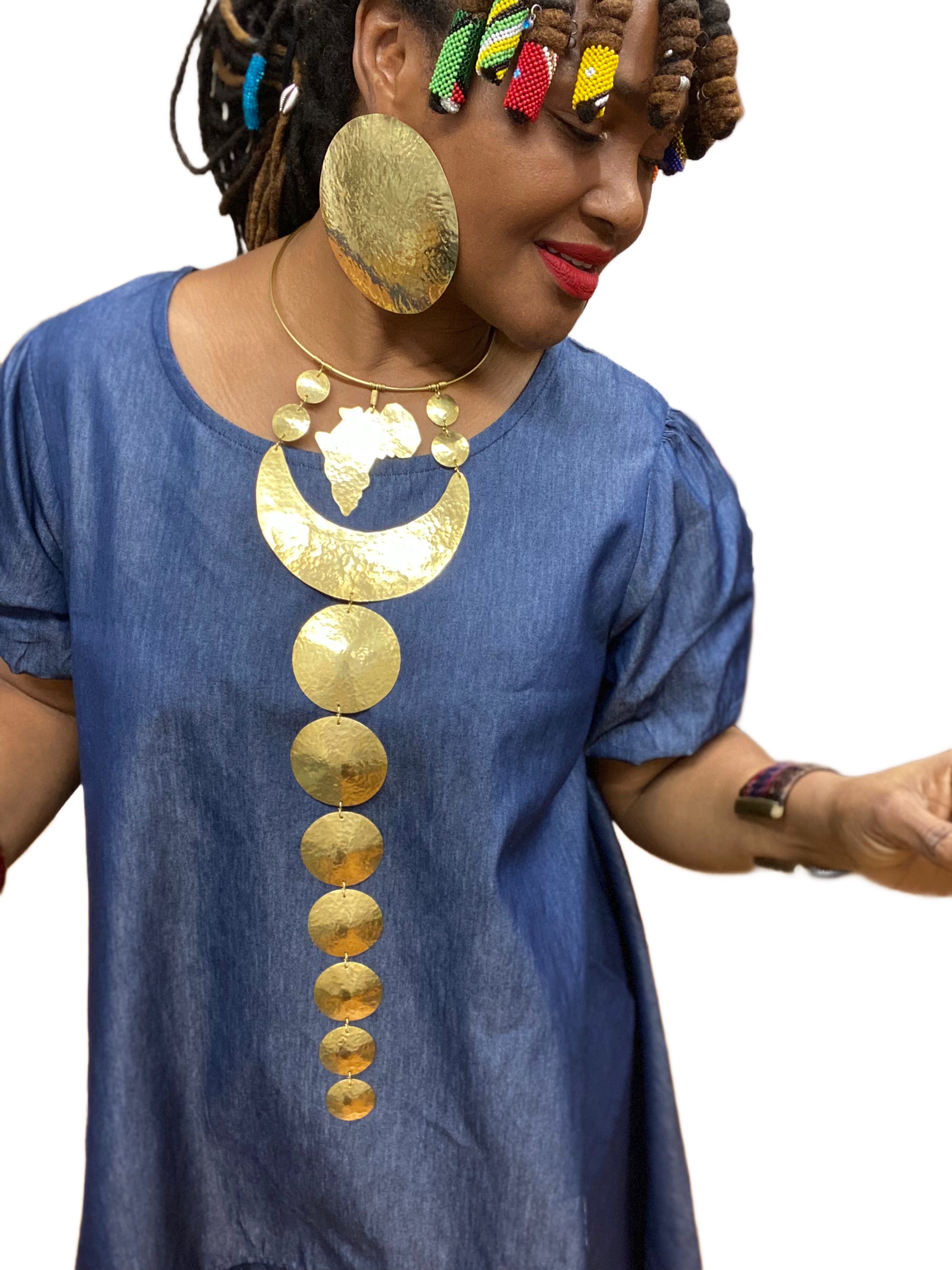 Brass Africa World Necklace