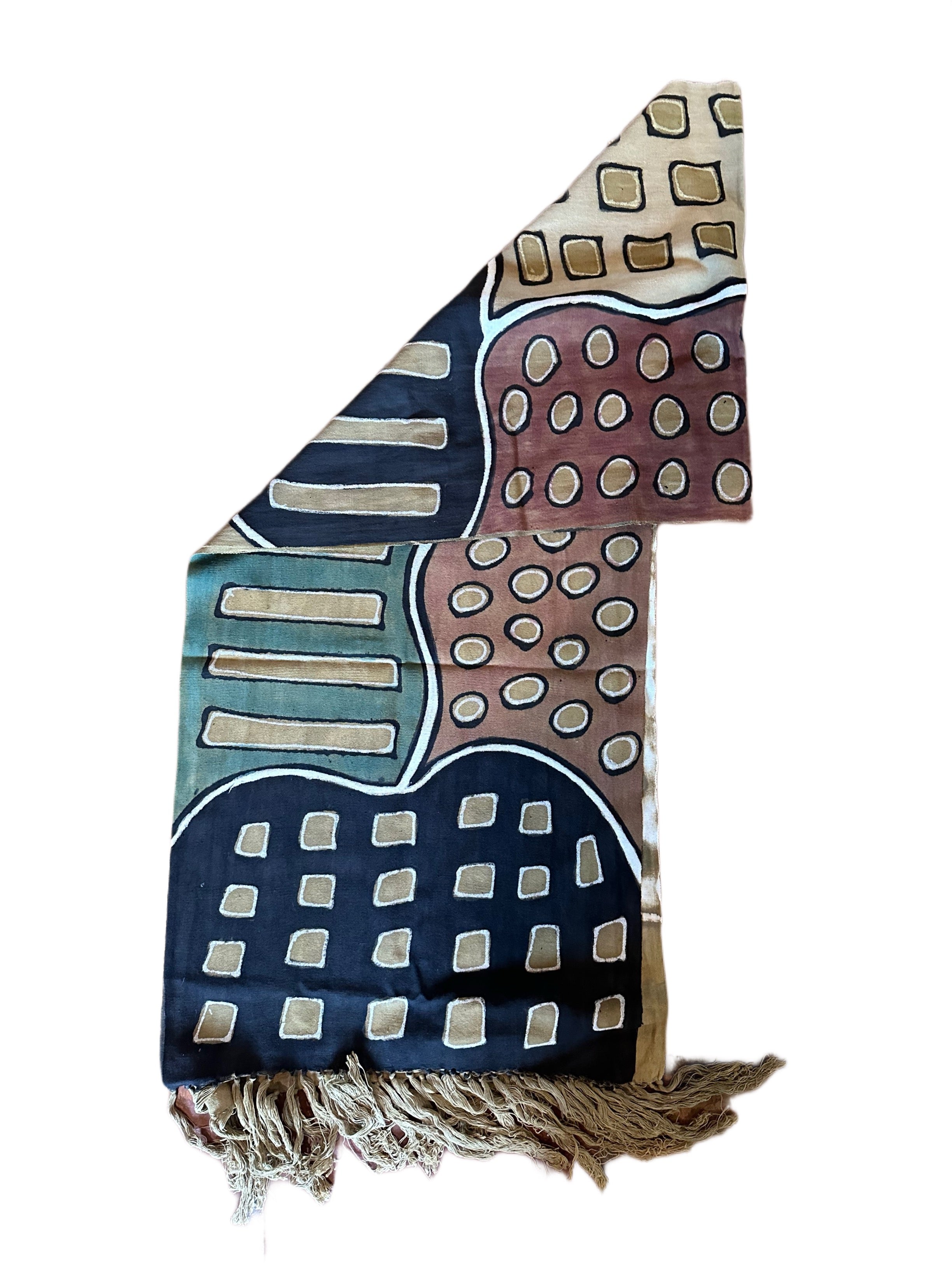 Mud Cloth Cotton Handmade Long Scarf