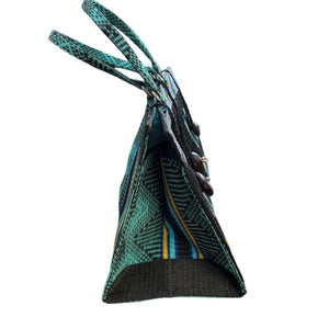 Black & Teal Recycled Tote Bag