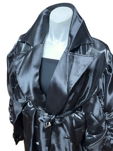 Liquid Black Sheer Crepe Duster