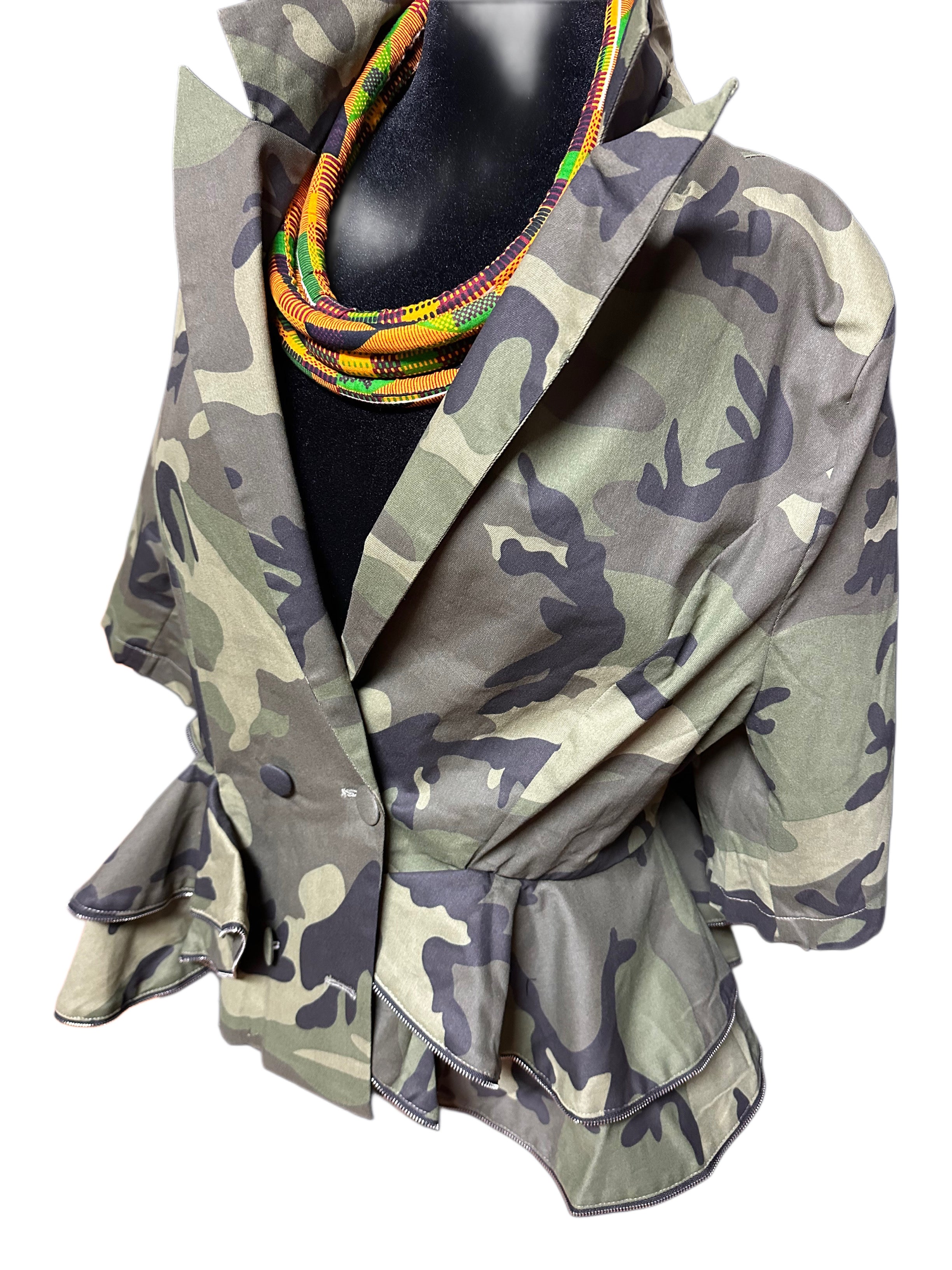 Camo Peplum Jacket