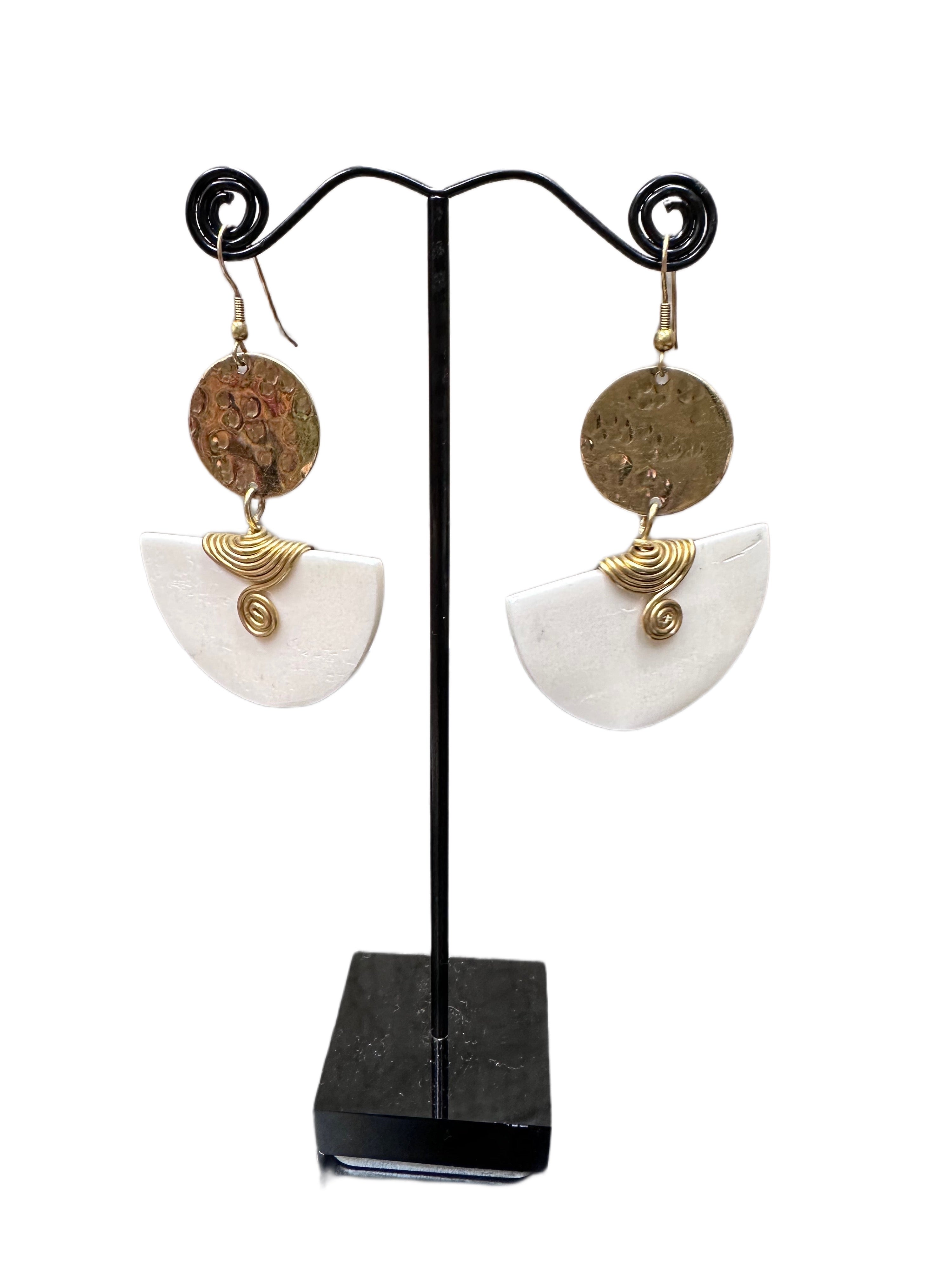 Bone & Brass Earrings