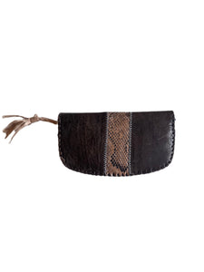 Handmade Large Coin Purse or Wallet Brown Snakeskin Stripe