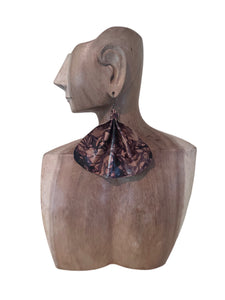 Large Leather Fan Earrings