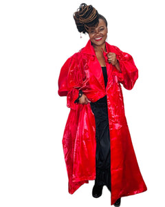 Liquid Red Sheer Crepe Duster