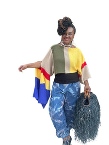 One of Kind Statement Raffia bag