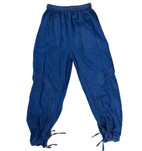 Drawstring Denim Harem Pant