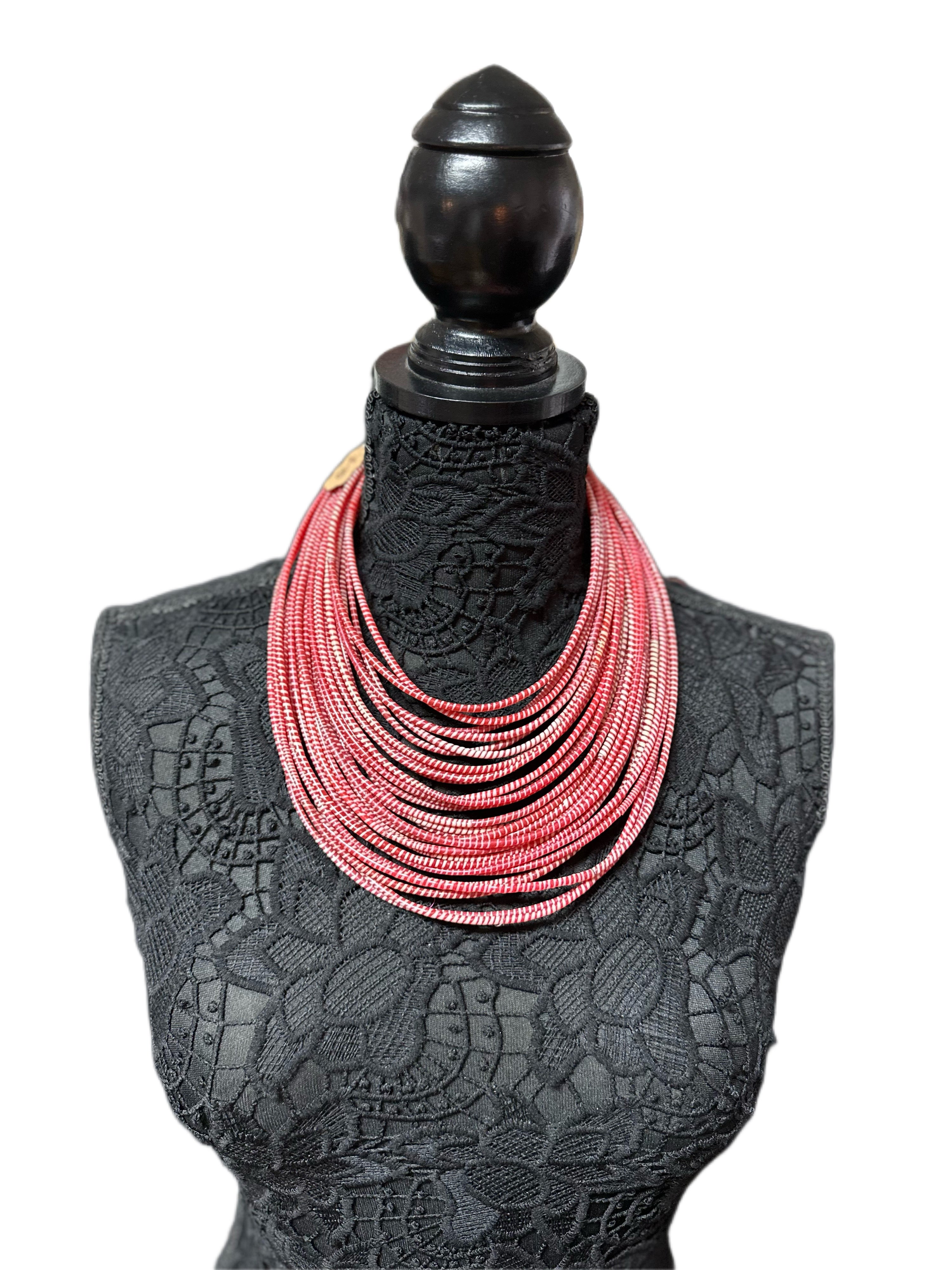 Multi strand recycled plastic flip flop necklace and bracelets