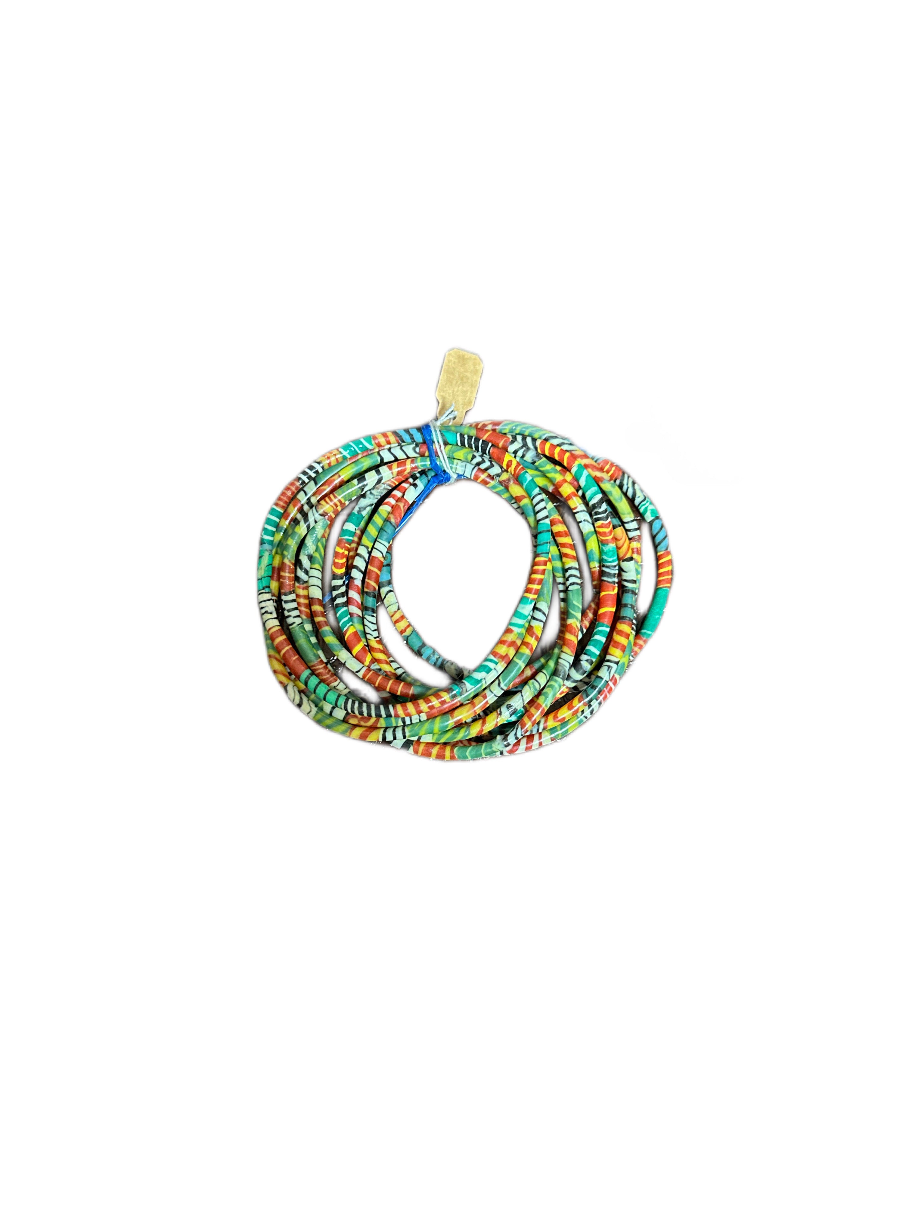 Multi strand recycled plastic flip flop necklace and bracelets
