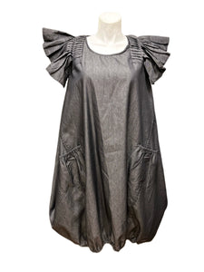 Flutter Sleeve Solid Tunic Dress