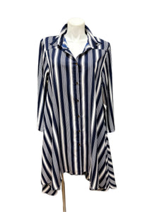 Navy & White Striped Tunic Top