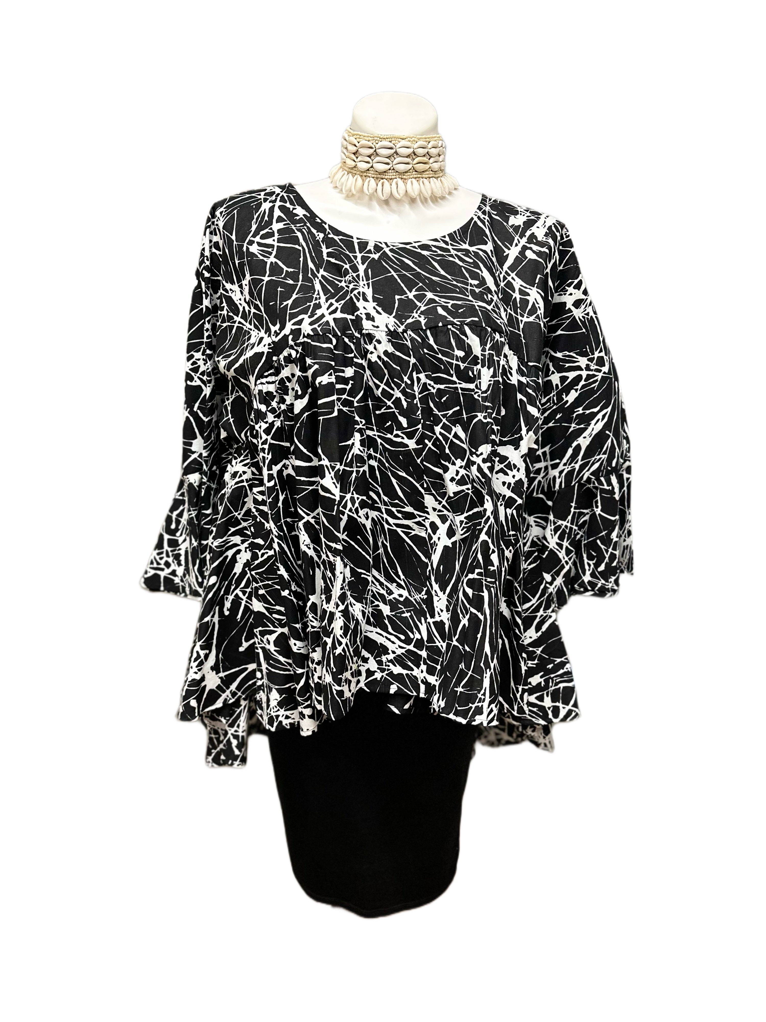 Print top with head wrap set