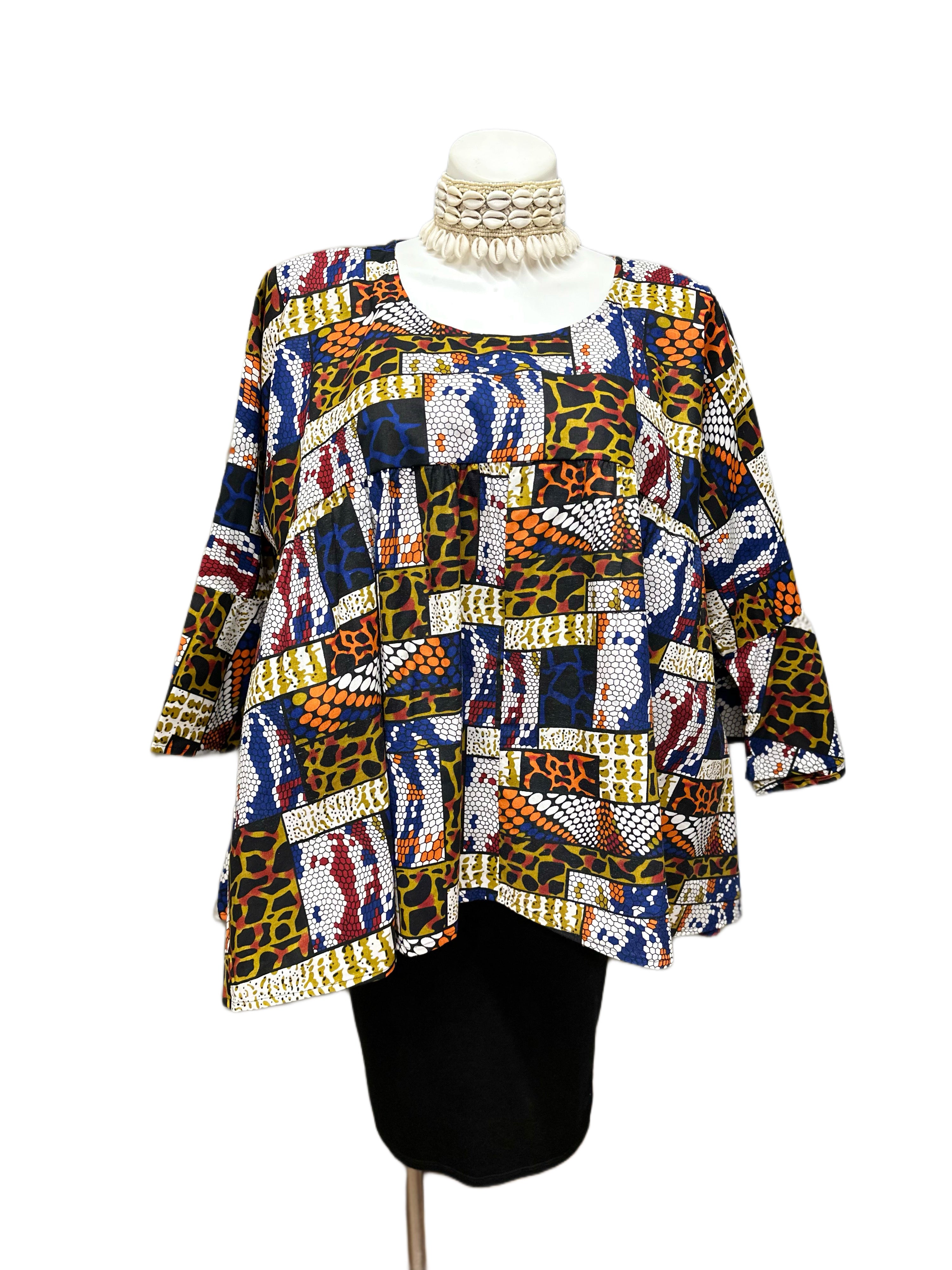 Print top with head wrap set