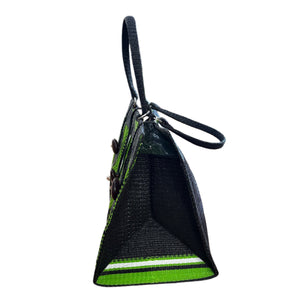 Black & Green Recycled Tote Bag