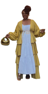 Sparkly Ruffle Tiered Duster Gold