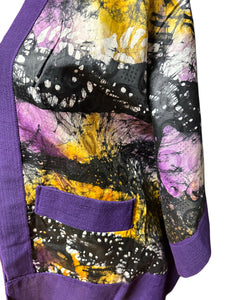Purple Adire’ Aso OkeShort Kimono