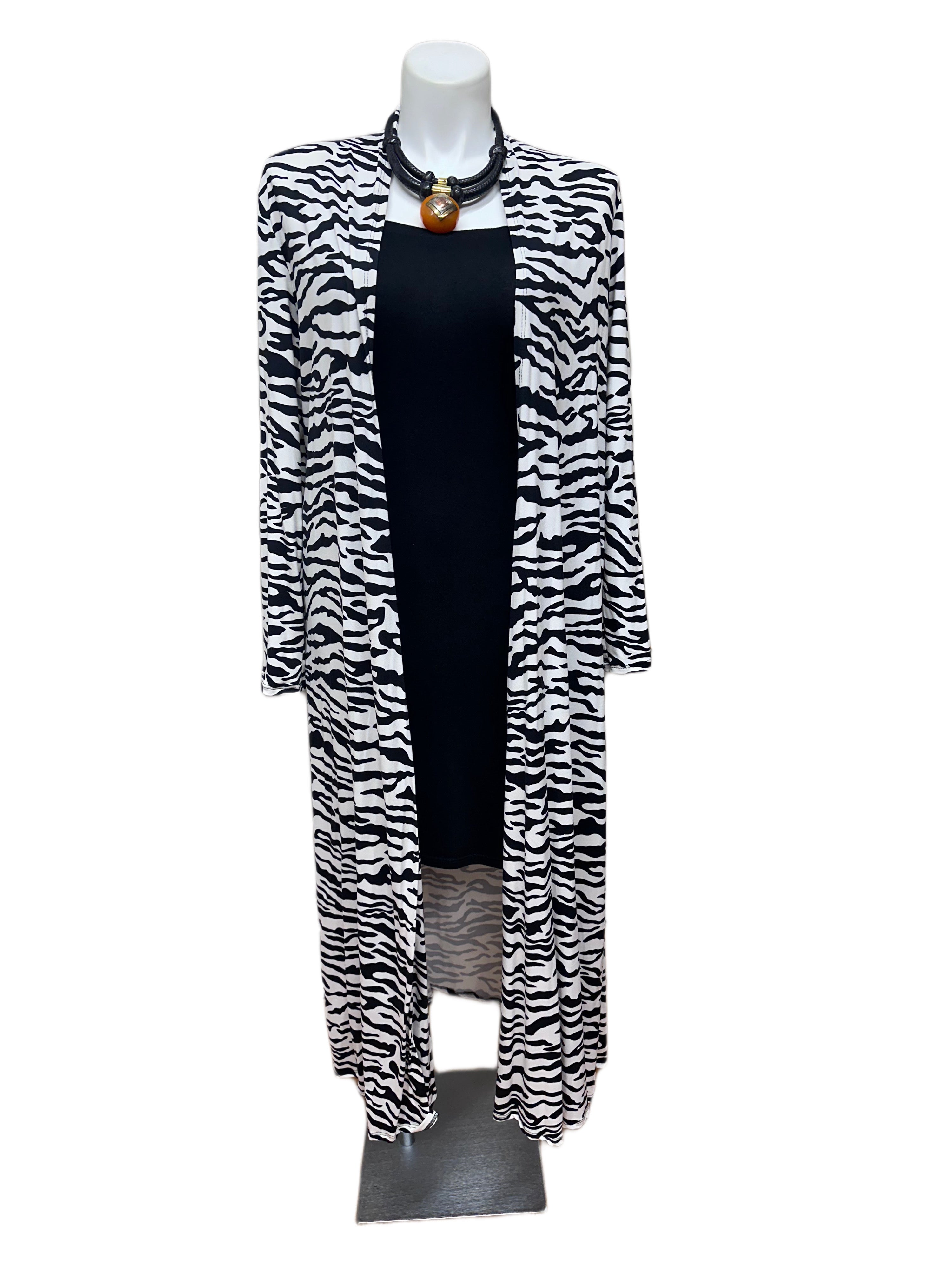 Animal Print Open Stretch Duster